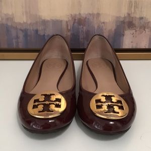 Tory Burch patented leather flats